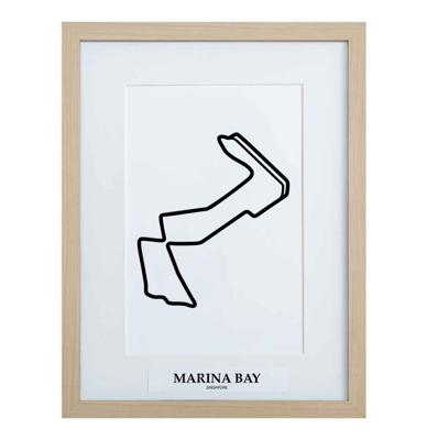 Formule 1 Circuit Marina Bay Singapore 3D Print - Hout