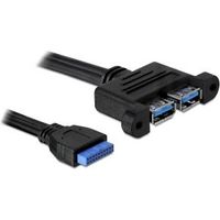 Delock 82941 USB 5 Gbps kabel Pin Header female naar 2 x USB Type-A female aangrenzend 45cm - thumbnail