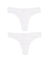 HEMA Dames Strings Stretch Katoen - 2 Stuks Wit (wit)
