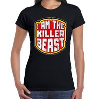 Halloween killer beast verkleed t-shirt zwart voor dames