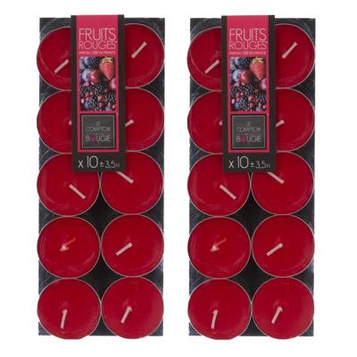 Atmosphera Geurtheelichtjes - 20x stuks - Rode bessen geur - was/paraffine - 3,5 uur