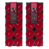 Atmosphera Geurtheelichtjes - 20x stuks - Rode bessen geur - was/paraffine - 3,5 uur