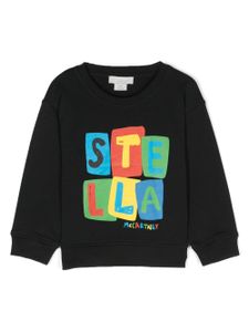 Stella McCartney Kids pull en coton à logo imprimé - Noir