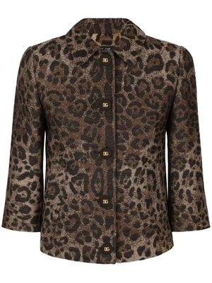 Dolce & Gabbana veste à motif léopard - Marron