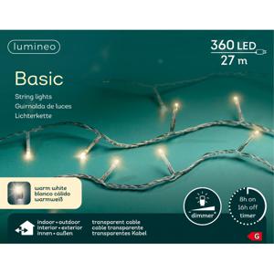 Kerstverlichting - 360 led lampjes -warm wit -2700 cm - transparant snoer -timer en dimmer