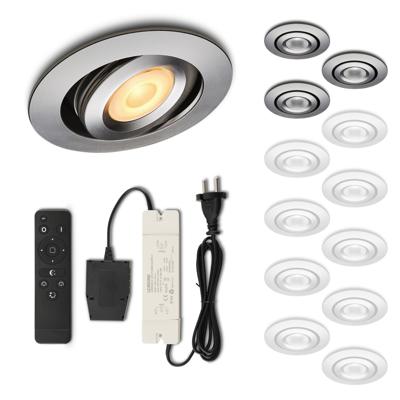 Set LED-inbouwspot met afstandsbediening Piccolo zilver 3W dimbaar 1-12 stuks