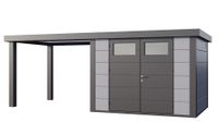 Telluria | Tuinhuis Classico 3024 met Overkapping Open Lounge Large | Links | Lichtgrijs