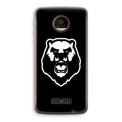 Angry Bear (black): Motorola Moto Z Force Transparant Hoesje