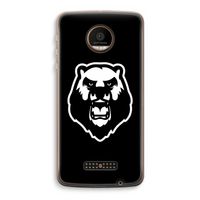 Angry Bear (black): Motorola Moto Z Force Transparant Hoesje