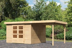 Woodfeeling | Tuinhuis Askola 6 met Overkapping 2,4 | Onbehandeld