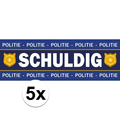 Politie stickers - 5x - Jij bent schuldig - als boef - verkleed feest stickers - 6 x 19 cm - accesso