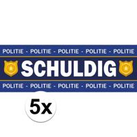 Politie stickers - 5x - Jij bent schuldig - als boef - verkleed feest stickers - 6 x 19 cm - accesso