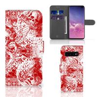 Telefoonhoesje met Naam Samsung Galaxy S10 Plus Angel Skull Rood Telefoonhoesje met Naam Samsung Galaxy S10 Plus Angel Skull Rood