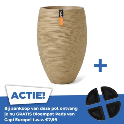 Vaas elegant rib nl d40h60cm beige