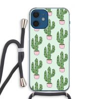 Cactus Lover: iPhone 12 Transparant Hoesje met koord