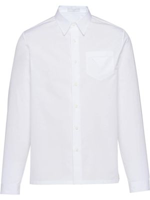 Prada t-shirt en coton à logo triangle - Blanc