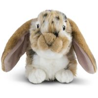 Pluche bruin/wit hangoor konijn knuffel 30 cm speelgoed