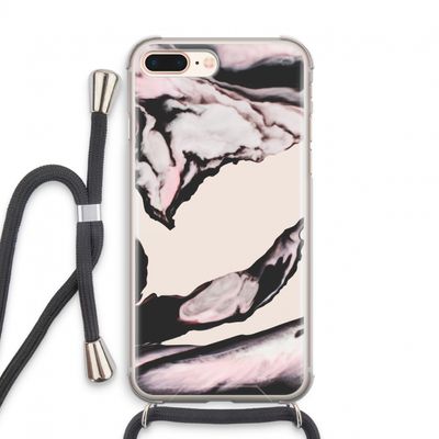 Roze stroom: iPhone 8 Plus Transparant Hoesje met koord