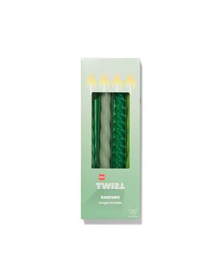 HEMA Kaarsen met twist Ø2x25 groen - 4 stuks (groen)