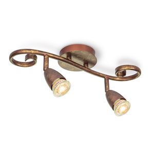 Home sweet home LED opbouwspot Curl 2 lichts ↔ 35,5 cm - brons