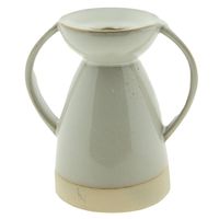 Clayre & Eef Kandelaar 13 cm Beige Porselein Kaarsenstandaard Beige Kaarsenstandaard