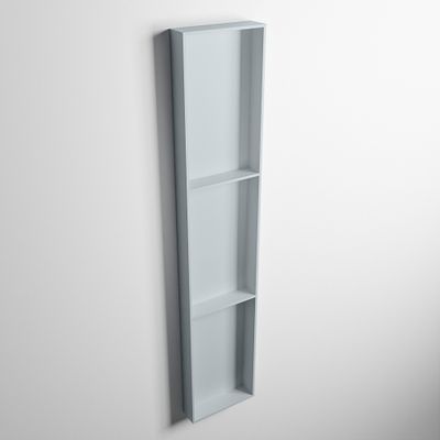 MONDIAZ EASY Nis 149,5x29,5cm in solid surface kleur Clay | Clay. 3 vakken geschikt voor in- of opbouw