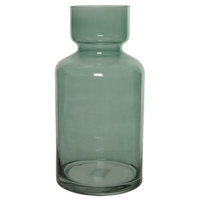 Groene vazen/bloemenvaas 6 liter van glas 15 x 30 cm