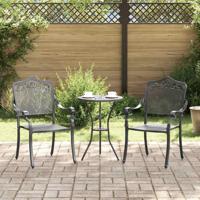 Tuinstoel 2 pcs Zwart 55 x 56.5 x 91cm Aluminium