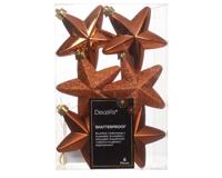 Ster plastic l2b7.5h7.5 cm w.cdr 6st kerst Decoris - Decoris