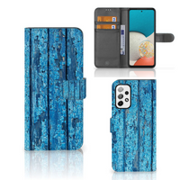 Samsung Galaxy A73 5G Book Style Case Wood Blue