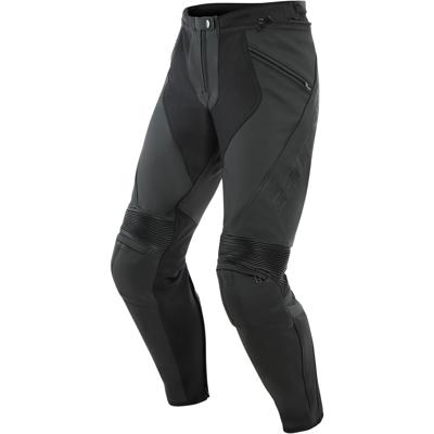 DAINESE Pony 3, Leder motorbroek heren, Mat Zwart Kort