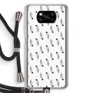 Pluimen: Xiaomi Poco X3 NFC Transparant Hoesje met koord