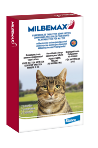 Milbemax ontworming kat vanaf 2 kilo, 2 tbl