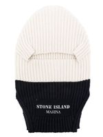 Stone Island logo-patch ribbed-knit balaclava - Tons neutres - thumbnail