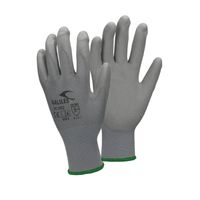 ECD Germany 144 paar werkhandschoenen met PU coating - maat 11-XXL - grijs - monteurshandschoenen - thumbnail