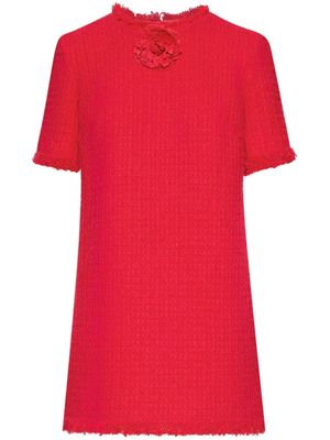 Oscar de la Renta robe en tweed à coupe évasée - Rose