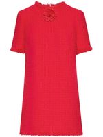 Oscar de la Renta robe en tweed à coupe évasée - Rose