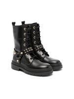 Versace Kids bottines en cuir Medusa - Noir