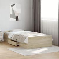 Bedframe met lades bewerkt hout sonoma eikenkleurig 75x190 cm