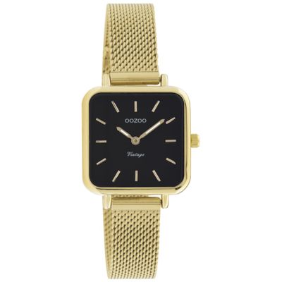 OOZOO C20264 Horloge Vintage staal goudkleurig-zwart 26 x 26 mm