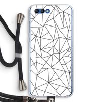 Geometrische lijnen zwart: Honor 10 Transparant Hoesje met koord