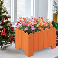 2 Stuks Plantenbak Weerbestendig HDPE Tuinbloembak Rechthoekig met Afvoergaten Plantenbak Bloembak 45 x 32 x 30 cm (Oranje)