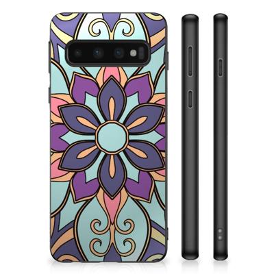 Samsung Galaxy S10 Skin Case Purple Flower