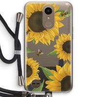 Sunflower and bees: LG K10 (2017) Transparant Hoesje met koord