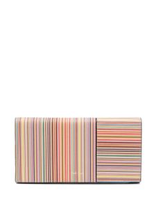 Paul Smith stripe-print leather wallet - Noir