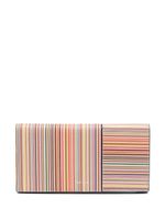 Paul Smith stripe-print leather wallet - Noir