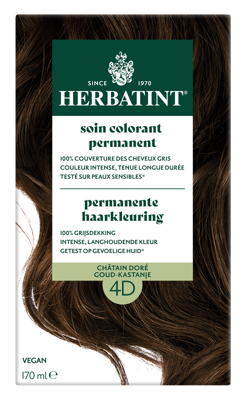 Herbatint Permanente Haarkleuring Goud-Kastanje 4D