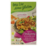 Indiase rijstburgers 2 x 100g vegan glutenvrij bio 2 Stuks