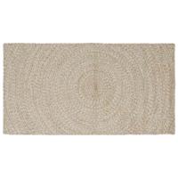 Vloerkleed Natuurlijk en Wit 60 x 110 cm Jute