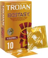 Trojan Ecstasy Ultra Ribbed 10 Condooms Met Ribbels Voor Extra Stimulatie - thumbnail